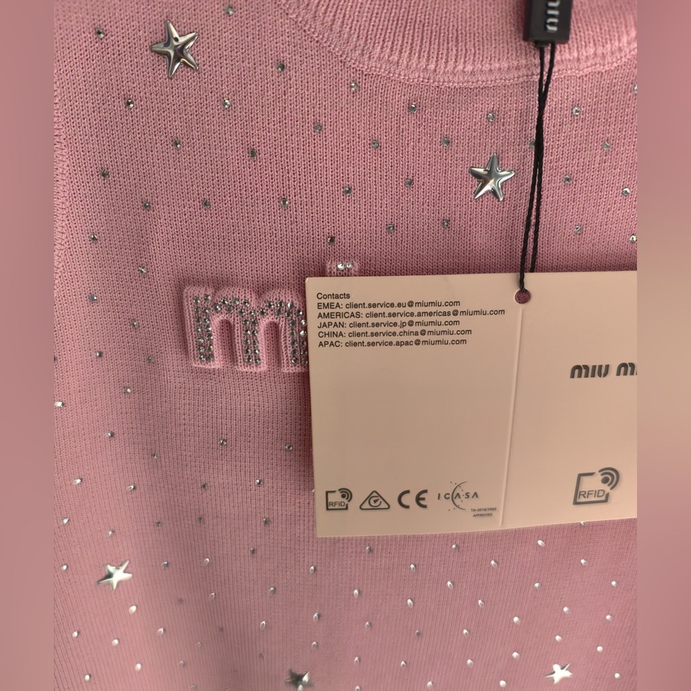 Miu Miu Pink Y2K Sequined Tank Top - Picture 3 of 6
